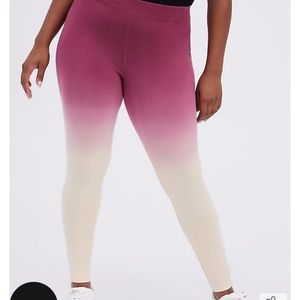 Torrid premium leggings dip dye rumba red gray sand size 2X
